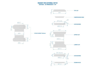 Hlavové složení RITCHEY Wcs External Cups Ec34/28.6|Ec34/30 1-1/8 - 1-1/8"